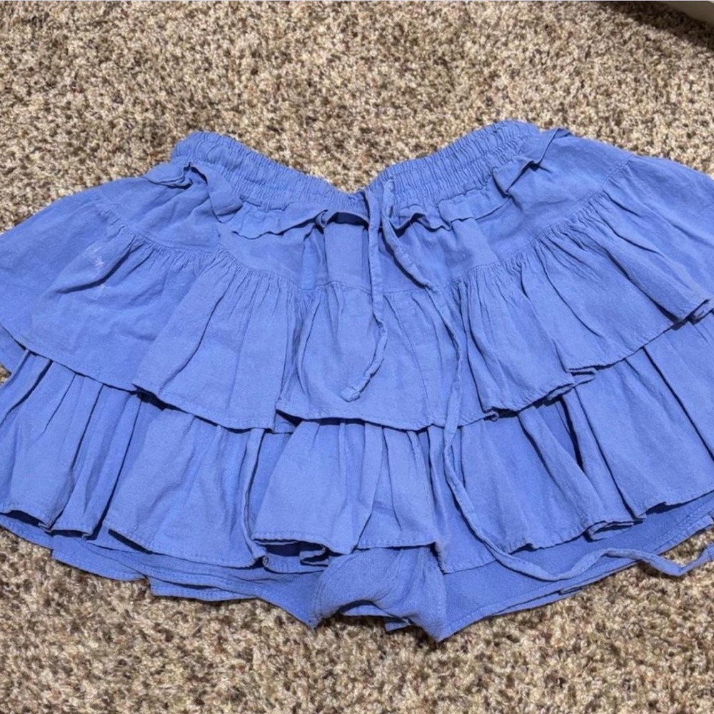 Blue size small blue ruffle mini skirt